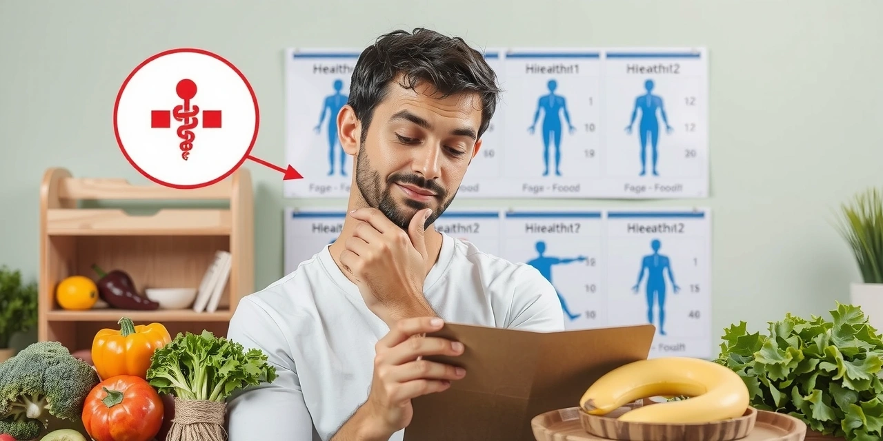 Person studiert gesunde Lebensmittel im Zusammenhang mit Krankheit