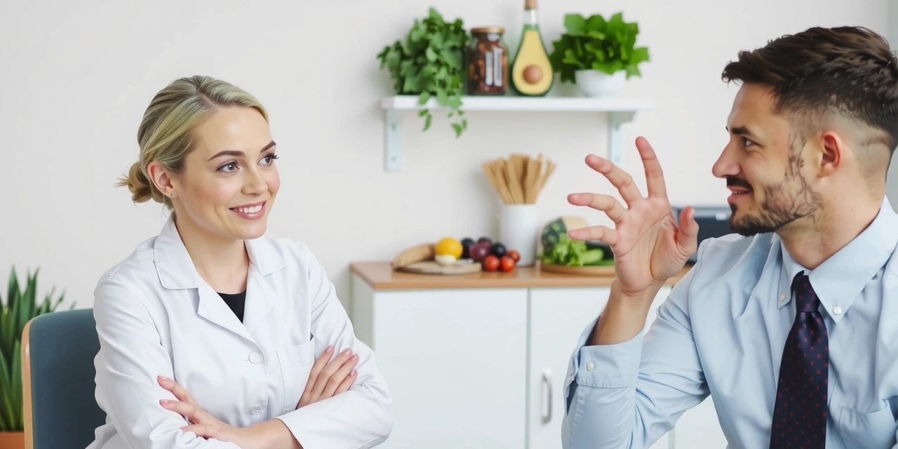 Person im Gespräch mit Ernährungsberaterin